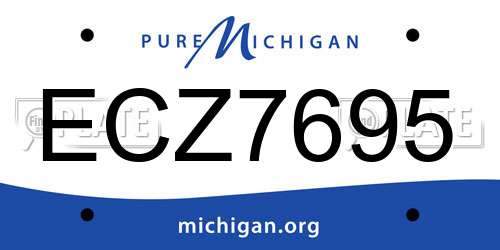 ECZ7695 Michigan License Plate