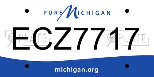 ECZ7717 Michigan License Plate