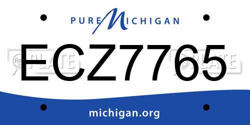 ECZ7765 Michigan License Plate