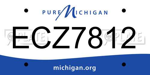 ECZ7812 Michigan License Plate