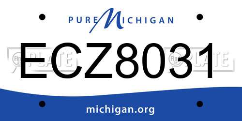 ECZ8031 Michigan License Plate