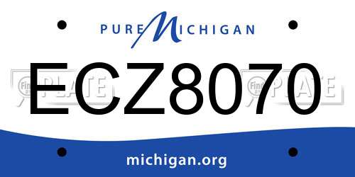 ECZ8070 Michigan License Plate