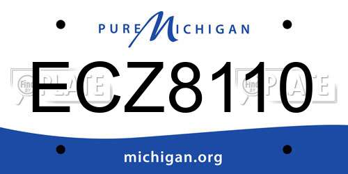 ECZ8110 Michigan License Plate