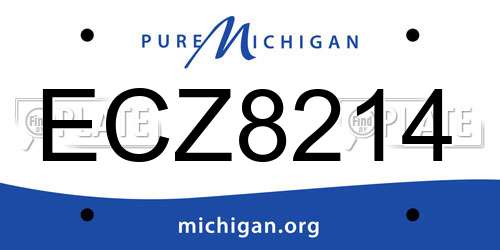 ECZ8214 Michigan License Plate