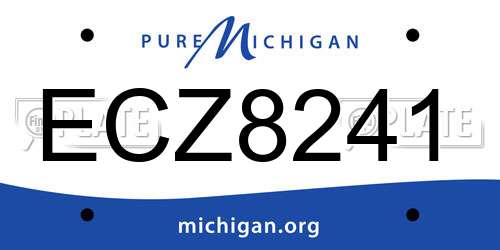 ECZ8241 Michigan License Plate