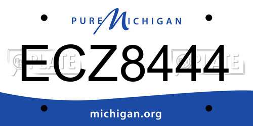 ECZ8444 Michigan License Plate