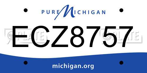 ECZ8757 Michigan License Plate