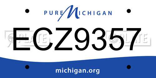 ECZ9357 Michigan License Plate