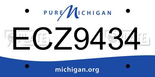 ECZ9434 Michigan License Plate