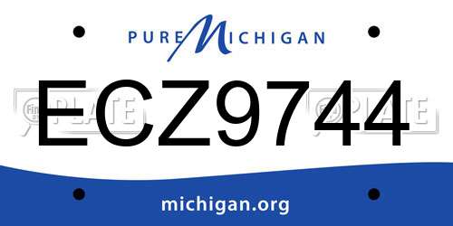 ECZ9744 Michigan License Plate