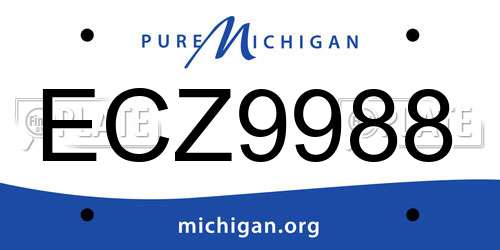ECZ9988 Michigan License Plate