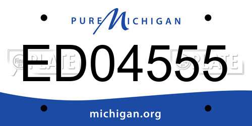 ED04555 Michigan License Plate