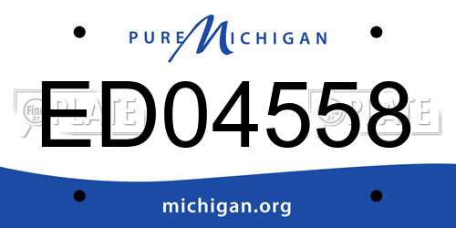 ED04558 Michigan License Plate
