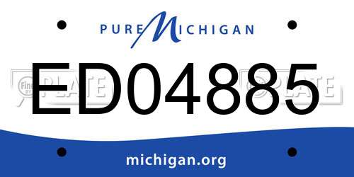 ED04885 Michigan License Plate