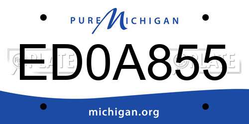 ED0A855 Michigan License Plate