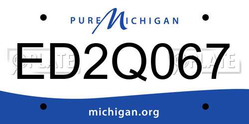 ED2Q067 Michigan License Plate
