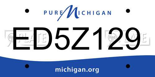 ED5Z129 Michigan License Plate