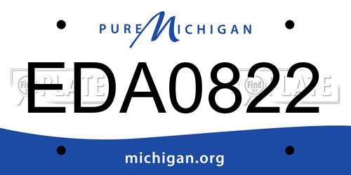 EDA0822 Michigan License Plate