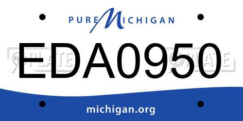 EDA0950 Michigan License Plate