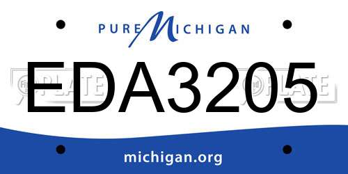 EDA3205 Michigan License Plate