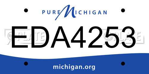 EDA4253 Michigan License Plate