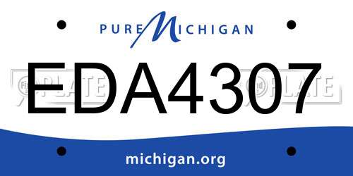 EDA4307 Michigan License Plate