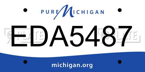 EDA5487 Michigan License Plate
