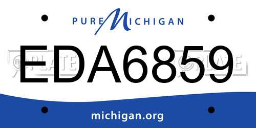 EDA6859 Michigan License Plate