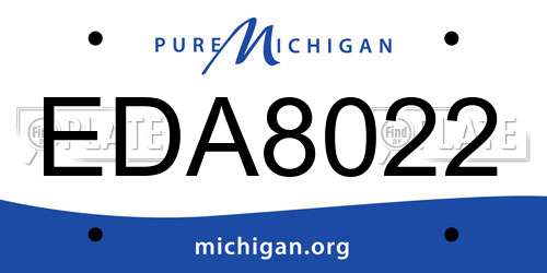 EDA8022 Michigan License Plate