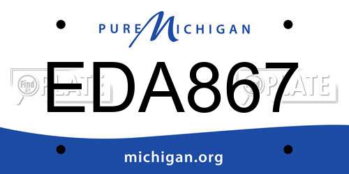 EDA867 Michigan License Plate