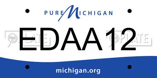 EDAA12 Michigan License Plate