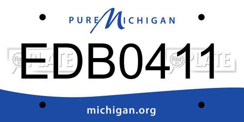 EDB0411 Michigan License Plate