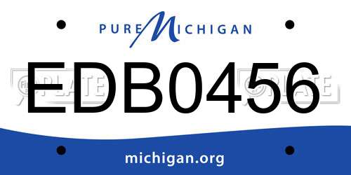 EDB0456 Michigan License Plate