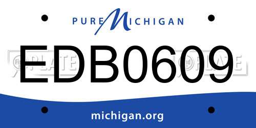 EDB0609 Michigan License Plate