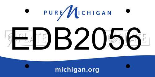 EDB2056 Michigan License Plate