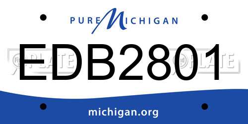 EDB2801 Michigan License Plate