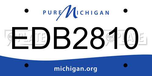 EDB2810 Michigan License Plate