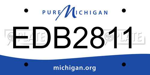 EDB2811 Michigan License Plate