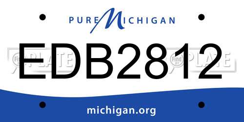 EDB2812 Michigan License Plate