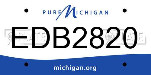 EDB2820 Michigan License Plate