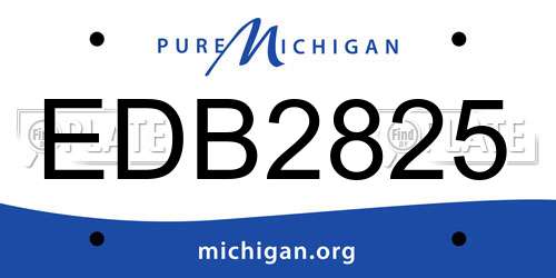 EDB2825 Michigan License Plate