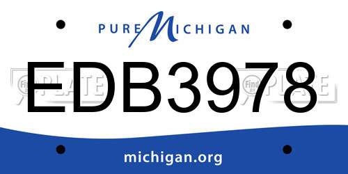 EDB3978 Michigan License Plate