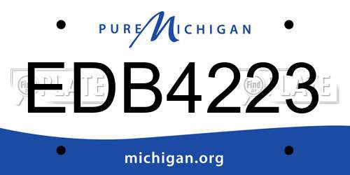EDB4223 Michigan License Plate