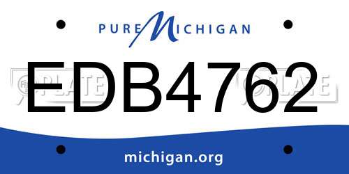 EDB4762 Michigan License Plate