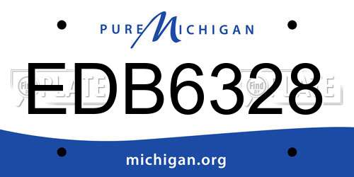 EDB6328 Michigan License Plate