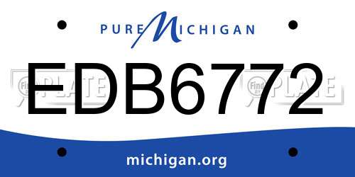 EDB6772 Michigan License Plate