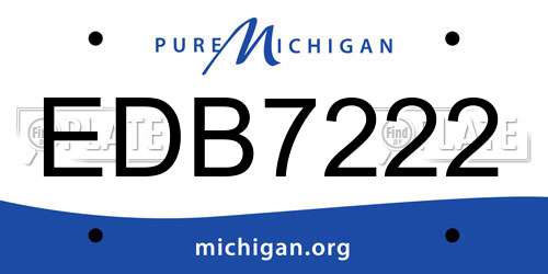 EDB7222 Michigan License Plate