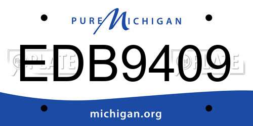 EDB9409 Michigan License Plate