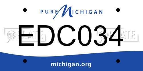 EDC034 Michigan License Plate