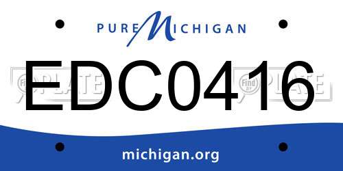 EDC0416 Michigan License Plate